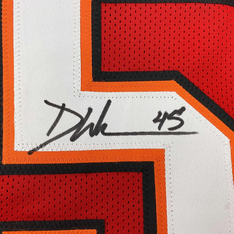 Framed Autographed/Signed Devin White 35x39 Tampa Bay Red Football Jersey Beckett BAS COA