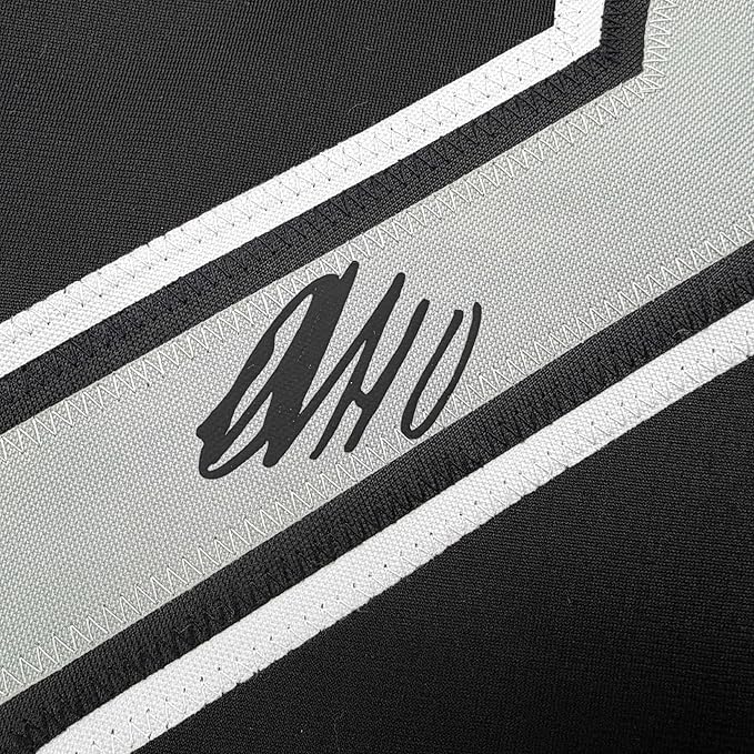 Framed Facsimile Autographed Artemi Panarin 35x39 Los Angeles Black Reprint Laser Auto Hockey Jersey