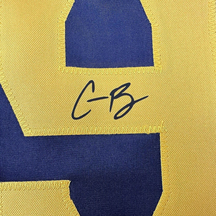 Framed Facsimile Autographed Corbin Burnes 35x39 Milwaukee Blue Reprint Laser Auto Baseball Jersey