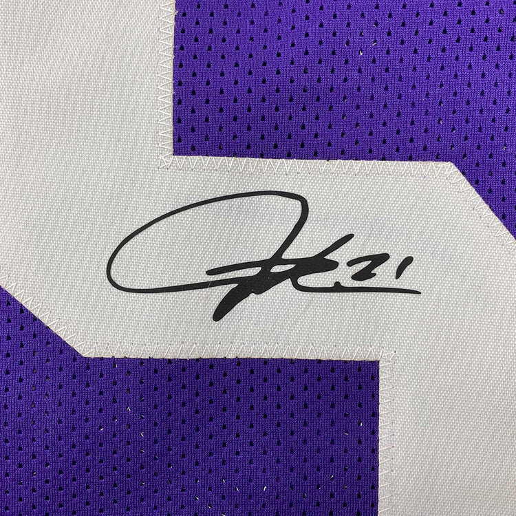 Framed Facsimile Autographed LaDainian Tomlinson 35x39 TCU Purple Reprint Laser Auto College Football Jersey