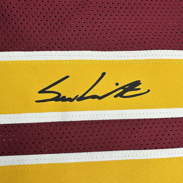 Framed Facsimile Autographed Sam Leavitt 35x39 Arizona State Red Reprint Laser Auto College Football Jersey