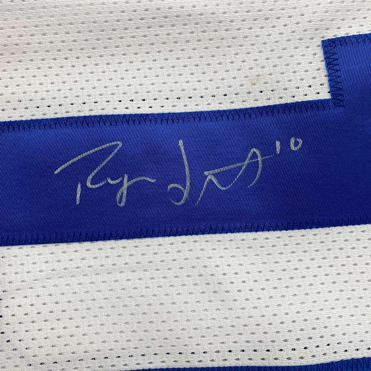 Framed Autographed/Signed Ryan Switzer 35x39 Dallas White Football Jersey JSA COA