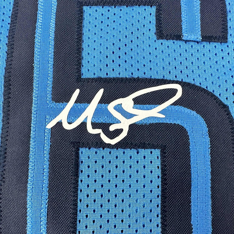 Framed Facsimile Autographed Marcus Smart 35x39 Memphis Light Blue Reprint Laser Auto Basketball Jersey