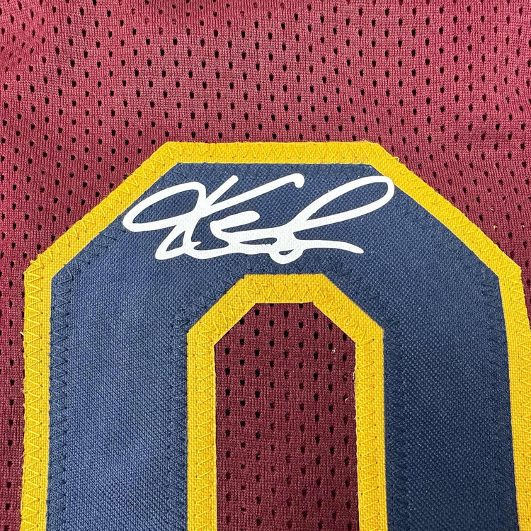 Framed Facsimile Autographed Kevin Love 35x39 Cleveland Red Reprint Laser Auto Basketball Jersey