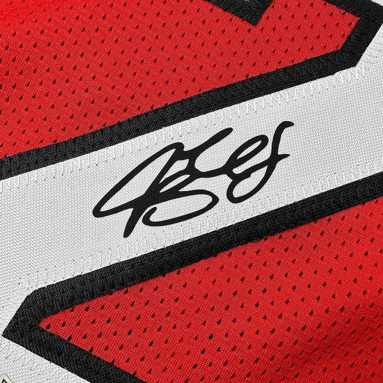 Framed Facsimile Autographed Jimmy Butler 35x39 Miami Red Reprint Laser Auto Basketball Jersey