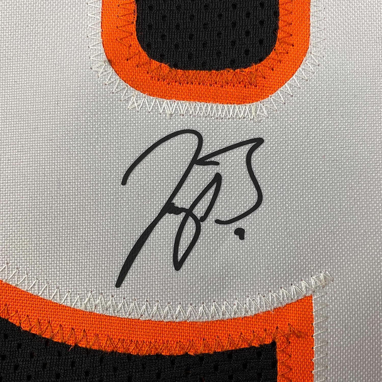 Framed Facsimile Autographed Joe Burrow 35x39 Cincinnati Black Reprint Laser Auto Football Jersey Size Men's XL
