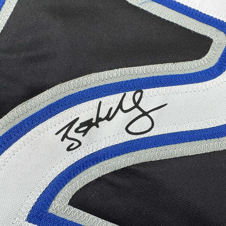 Framed Facsimile Autographed Roy Halladay 35x39 Toronto Black Reprint Laser Auto Baseball Jersey