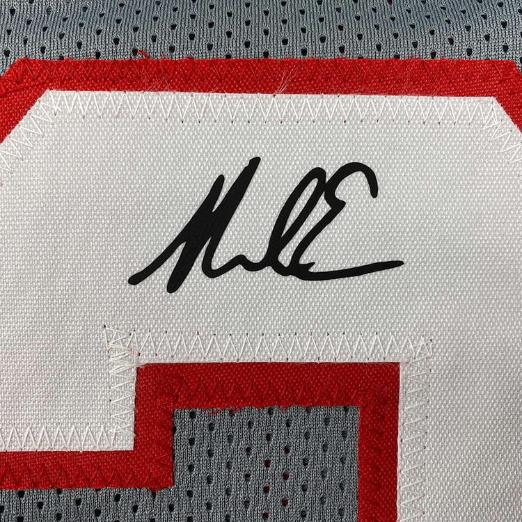 Framed Facsimile Autographed Mike Evans 35x39 Tampa Bay Grey Pewter Reprint Laser Auto Football Jersey
