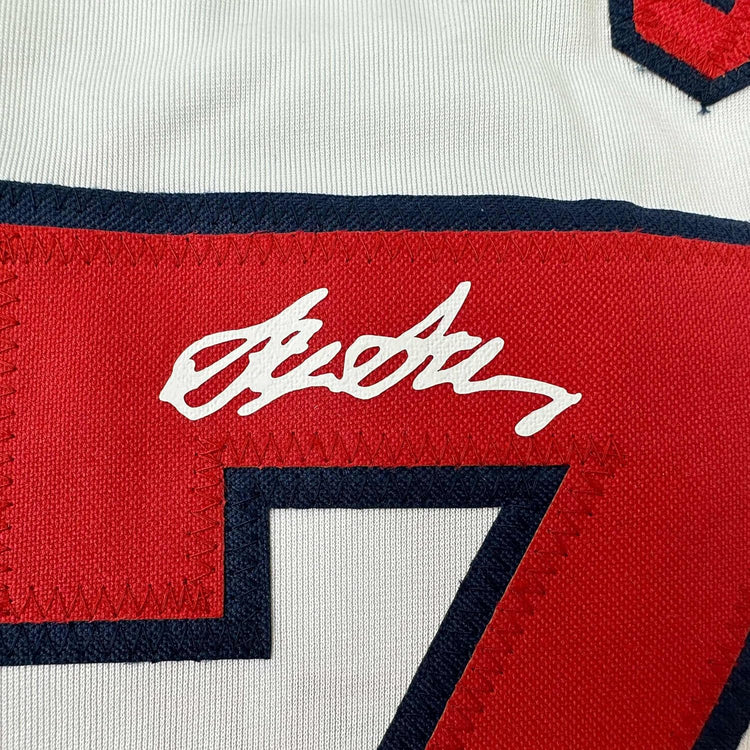 Framed Facsimile Autographed Stephen Strasburg 35x39 Washington White Reprint Laser Auto Baseball Jersey
