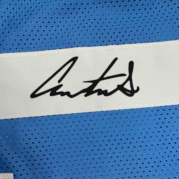 Framed Facsimile Autographed Austin Simmons 35x39 Ole Miss Blue Reprint Laser Auto College Football Jersey