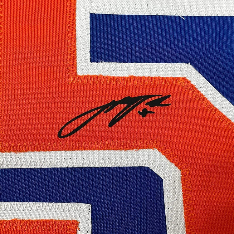 Framed Facsimile Autographed Justin Verlander 35x39 New York Blue Reprint Laser Auto Baseball Jersey