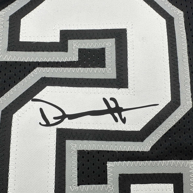 Framed Facsimile Autographed Dylan Harper 35x39 San Antonio Black Reprint Laser Auto Basketball Jersey