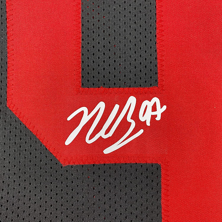 Framed Facsimile Autographed Nick Bosa 35x39 San Francisco Black Reprint Laser Auto Football Jersey