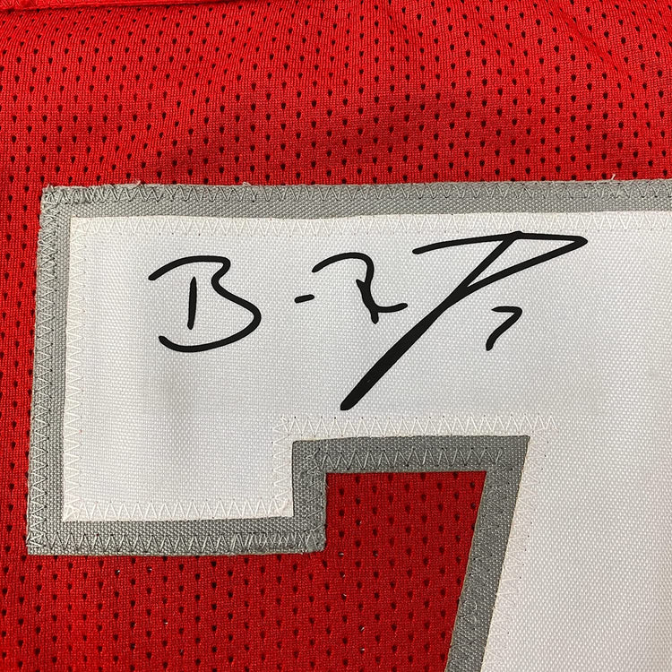 Framed Facsimile Autographed Ben Roethlisberger 35x39 Miami Ohio Red Reprint Laser Auto College Football Jersey Size Men's XL