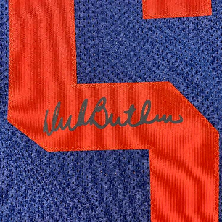 Framed Facsimile Autographed Dick Butkus 35x39 Illinois Blue Reprint Laser Auto College Football Jersey