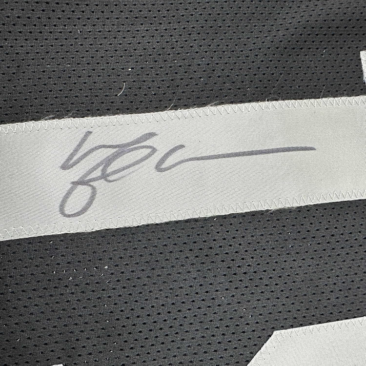Framed Autographed/Signed Michael Crabtree 35x39 Oakland Raiders Black Football Jersey JSA COA