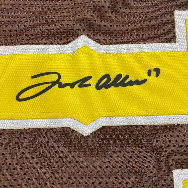 Framed Facsimile Autographed Josh Allen 35x39 Wyoming Brown Reprint Laser Auto College Football Jersey Size Men's XL