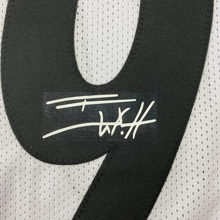 Framed Facsimile Autographed T.J. TJ Watt 35x39 Pittsburgh White Reprint Laser Auto Football Jersey Size Men's XL