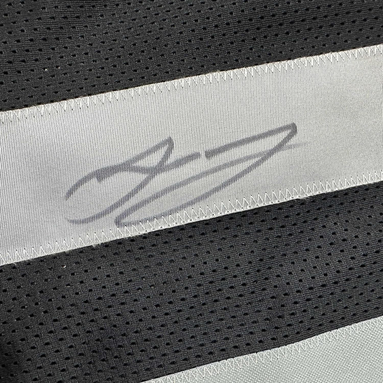 Framed Autographed/Signed Jakobi Meyers 35x39 Las Vegas Oakland Black Football Jersey Beckett BAS COA