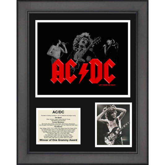 Framed ACDC 11"x14"Music Three Photo Collage