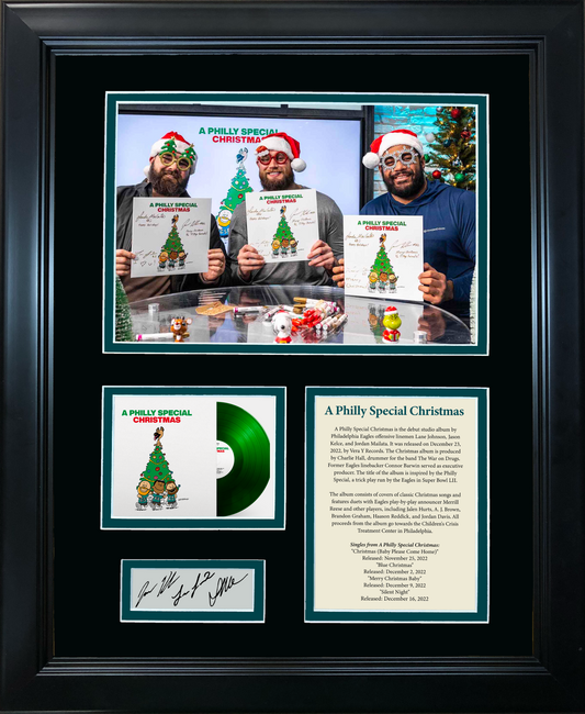 Framed A Philly Special Christmas Album Facsimile Laser Engraved Signature Auto Philadelphia Eagles 11"x14"Photo Sig Collage