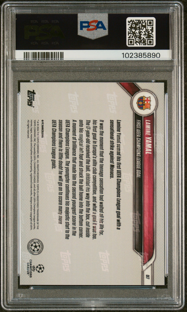 Graded 2024 Topps Now Lamine Yamal #17 Rookie RC Soccer Card PSA 10 Gem Mint
