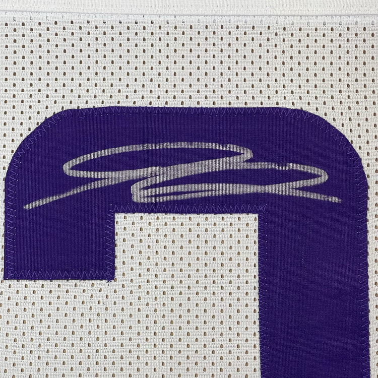Framed Autographed/Signed Jordan Addison 35x39 Minnesota White Football Jersey Beckett BAS COA