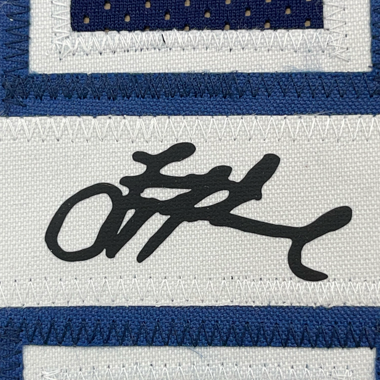 Framed Facsimile Autographed Troy Aikman 35x39 Dallas Blue Reprint Laser Auto Football Jersey Size Men's XL