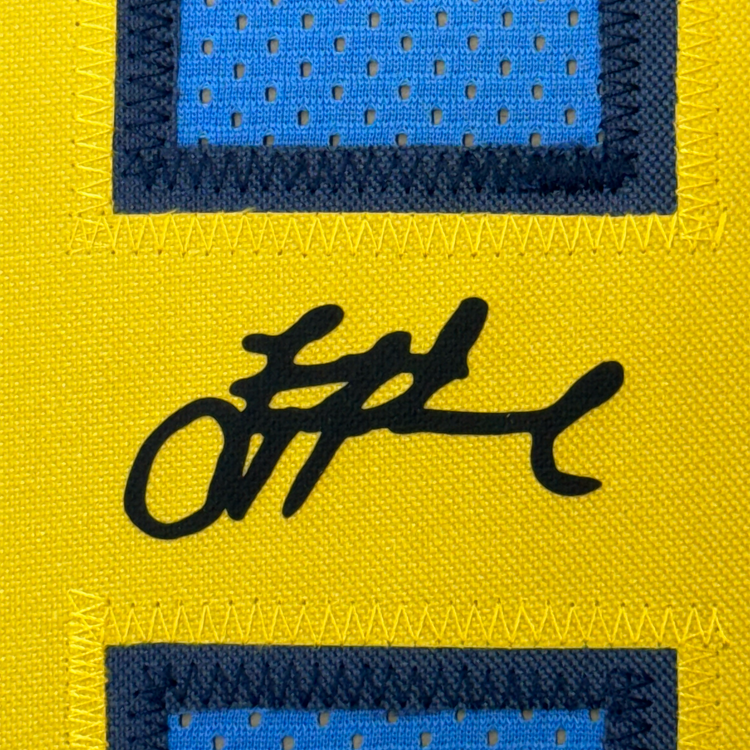 Framed Facsimile Autographed Troy Aikman 35x39 UCLA Blue Reprint Laser Auto College Football Jersey Size Men's XL