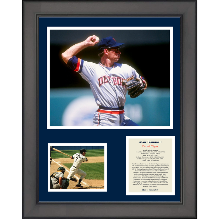 Framed Alan Trammell Hall of Fame Baseball 11"x14" Three Photo Collage