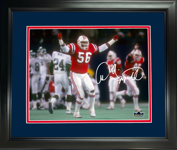 Framed Andre Tippett Facsimile Laser Engraved Signature Auto New England Patriots 11"x14"Football Photo HOFSM Holo