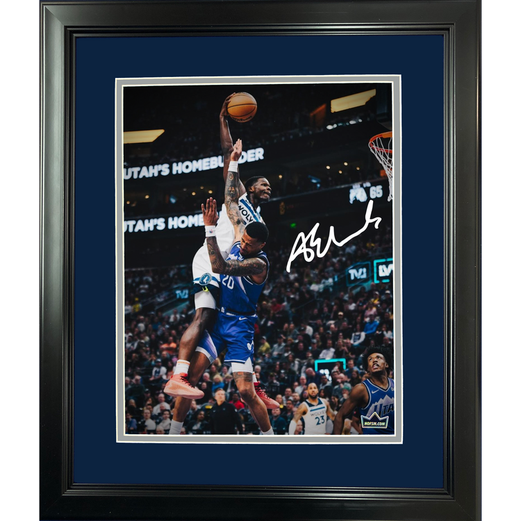 Framed Anthony Edwards Dunk on John Collins Minnesota Timberwolves Facsimile Laser Engraved Signature Auto 11"x14" Basketball Photo HOFSM Holo