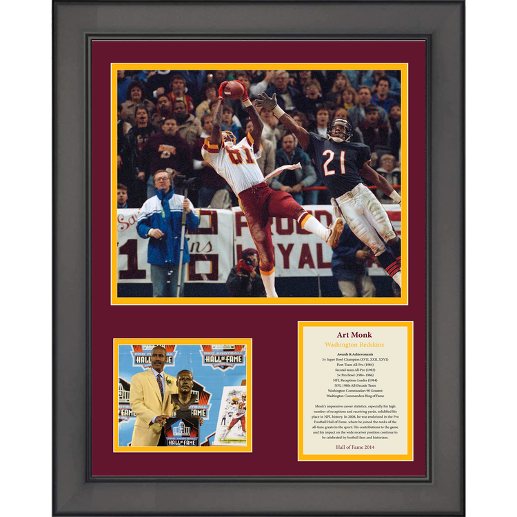 Framed Art Monk Hall of Fame Washington Football 11"x14" Three Photo Collage