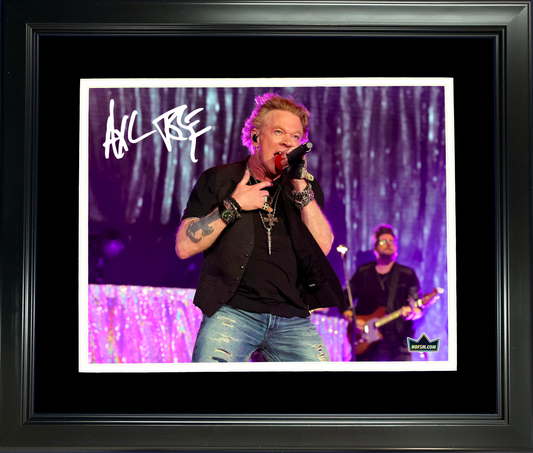 Framed Axl Rose Facsimile Laser Engraved Signature Auto 11"x14" Music Photo HOFSM Holo