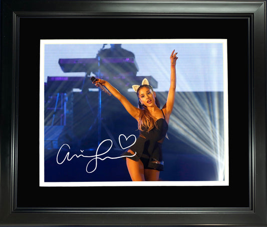 Framed Ariana Grande Facsimile Engraved Signature Auto 11"x14" Music Photo