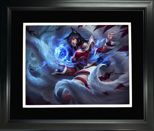 Framed Ahri 11"x14" Video Game Photo