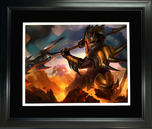 Framed Jarvan IV 11"x14" Video Game Photo