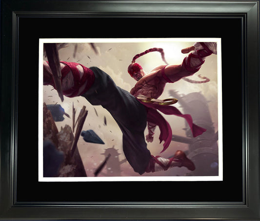 Framed Lee Sin 11"x14" Video Game Photo