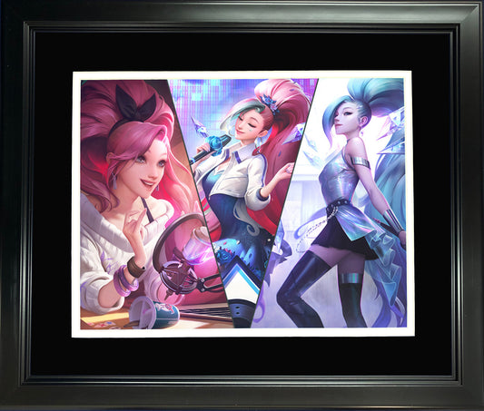 Framed Seraphine Trio 11"x14" Video Game Photo