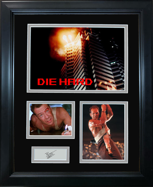 Framed Die Hard Bruce Willis Facsimile Laser Engraved Signature Auto Movie 11"x14" Photo Sig Collage
