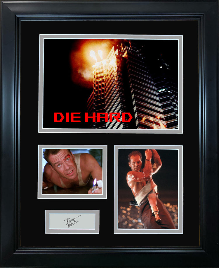 Framed Die Hard Bruce Willis Facsimile Laser Engraved Signature Auto Movie 11"x14" Photo Sig Collage