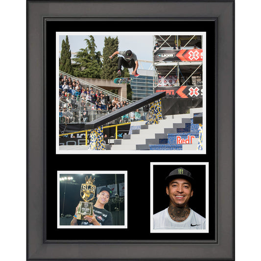Framed Nyjah Huston 11"x14" Skateboarding Three Photo Collage