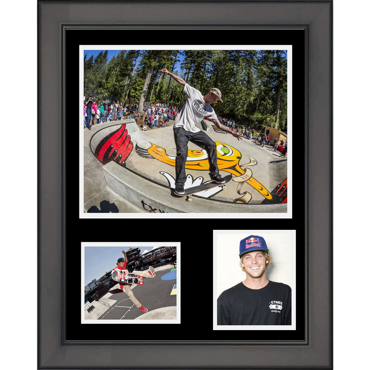 Framed Ryan Sheckler 11"x14" Skateboarding Three Photo Collage