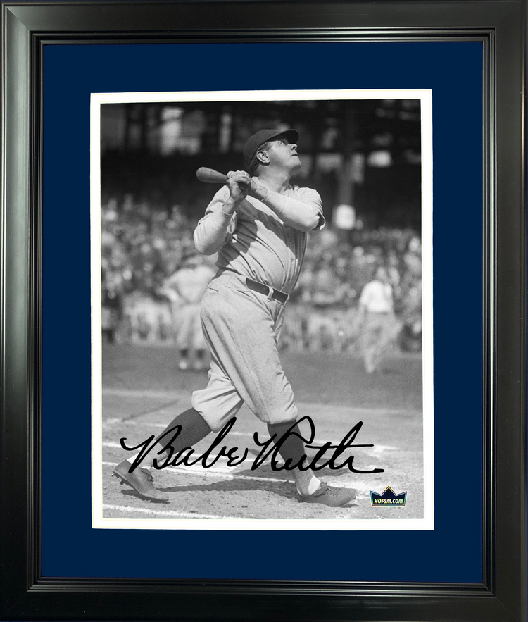 Framed Babe Ruth New York Yankees Facsimile Laser Engraved Signature Auto 11"x14" Baseball Photo HOFSM Holo