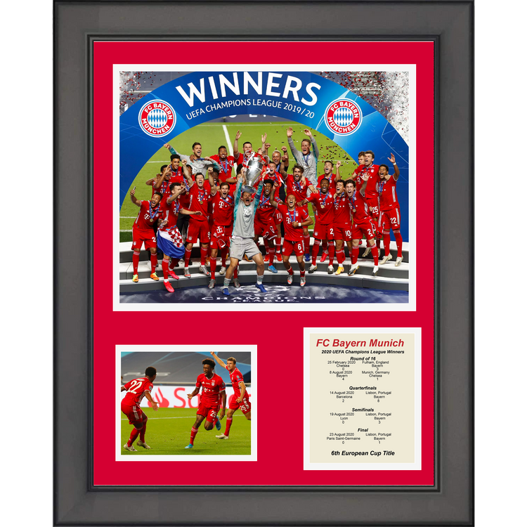 Framed FC Bayern Munich 2020 UEFA Champions League Winner 11"x14" Futbol Soccer Three Photo Collage