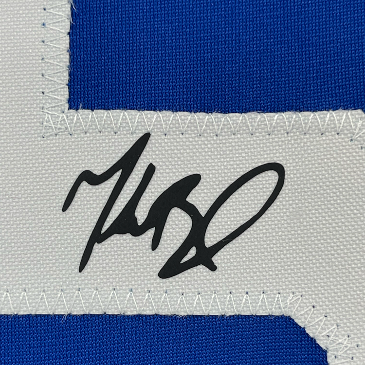 Framed Facsimile Autographed Mookie Betts 35x39 Los Angeles LA Blue Reprint Laser Auto Baseball Jersey