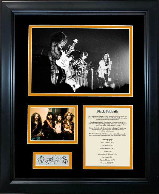Framed Band Discography Facsimile Laser Engraved Signature Auto 11"x14" Music Photo Sig Collage