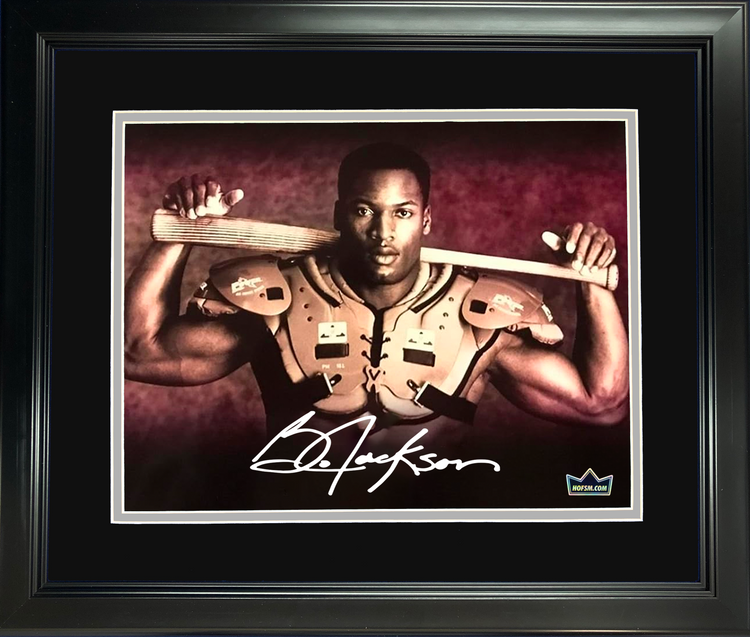 Framed Bo Jackson Facsimile Laser Engraved Signature Auto 11"x14" Football Baseball Photo HOFSM Holo