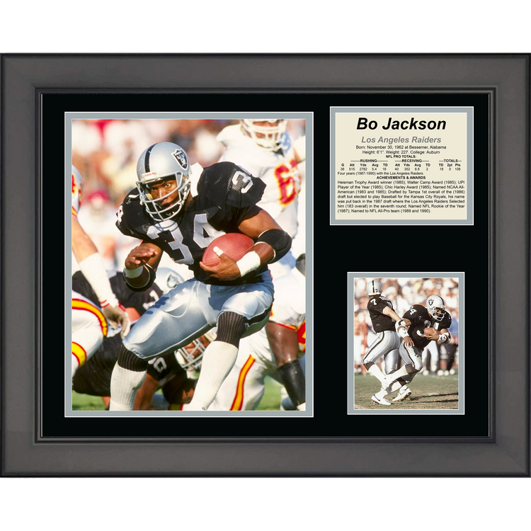 Framed Bo Jackson Oakland Las Vegas Raiders 11"x14" Football Three Photo Collage
