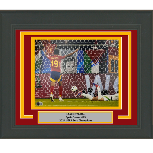 Framed Autographed/Signed Lamine Yamal Spain 11x14 Soccer Photo Beckett BAS COA #3